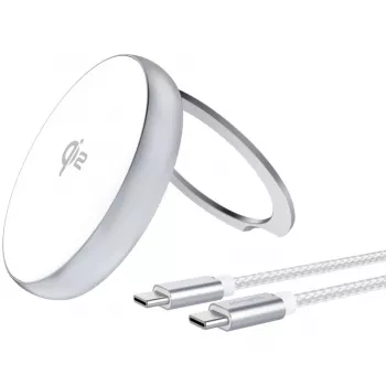 4smarts Carregador Qi2 com Suporte Silver White - Carregador (540987)