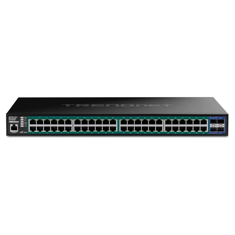 TRENDnet 52 portas Gigabit Web Smart 740W PoE+ switch com 10G - switch - 1 Gbps