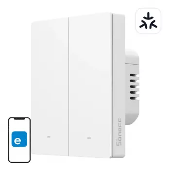 Interruptor de parede WiFi Sonoff M5-2C-80W 2 canais para moldura