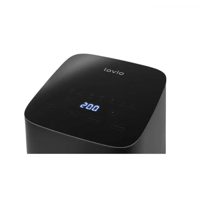 Fritadeira de ar quente Lovio LVAF001BK 5 l preta — fritadeira de ar quente compacta, capacidade de 5 litros