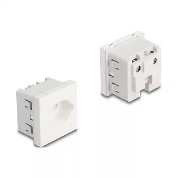 Tomada com terra DELOCK Easy 45 T13 Suíça 45×45 mm, 250 V / 10 A, branco