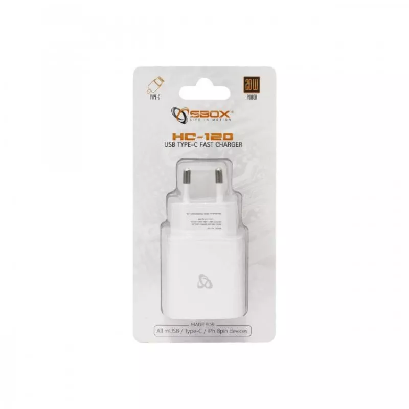 Fonte de alimentação Sbox HC-120 USB Type-C branca