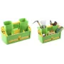 Caixa de armazenamento allit GardenAid >W< 19/62 – caixa de transporte em polipropileno para o jardim com 4 caixas de arrumação removíveis, verde/amarelo