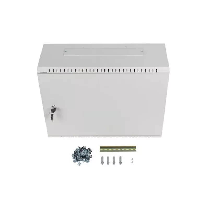 Armário rack 19 polegadas Lanberg 4U+3U 540x200mm, perfil baixo, montagem na parede, cinzento