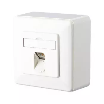 Metz Connect C6A módulo - Saída de tomada - RJ 45 - 1 tomada de rede - Branco puro, RAL 9010 (130C370002-I)