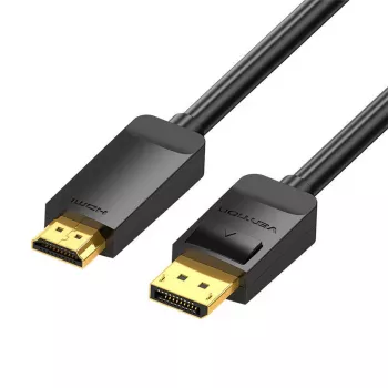 Adaptador de cabo DisplayPort para HDMI Vention HAGBH, 2 m, preto, 7 mm de diâmetro