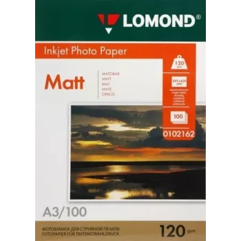 Papel de tinta para fotografia Lomond mate 120 g/m² A3, 100 folhas