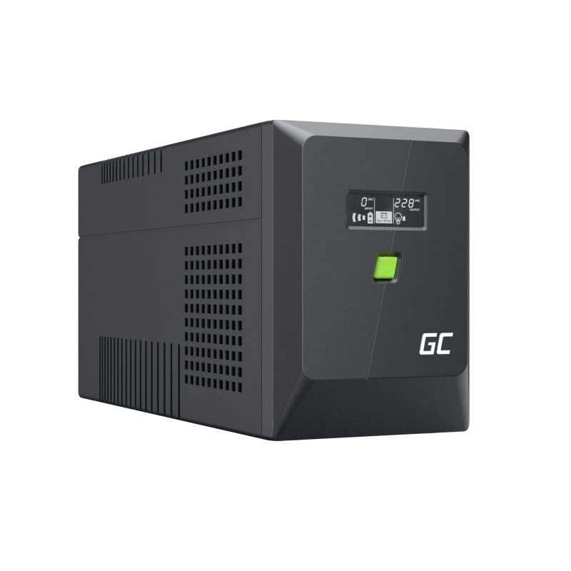 UPS line-interactive Green Cell 1,5 kVA / 1050 W, 5 saídas AC, onda sinusoidal pura, AVR, USB, torre, preto