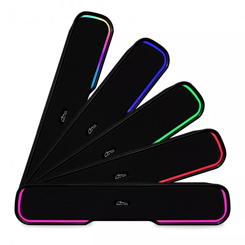 Altifalante MEDIA‑TECH Phantom MT3180 Soundbar 450W RMS, 80W alimentado por bateria, Bluetooth, com fios e sem fios, preto