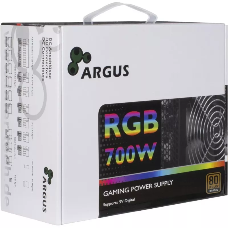 Fonte de alimentação Inter-Tech Argus RGB-700W II 700W