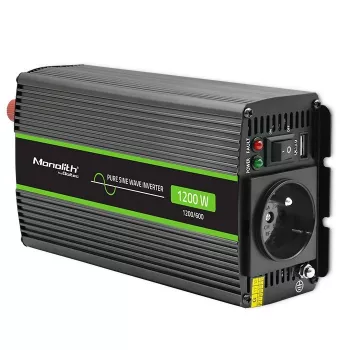 Inversor para automóvel Qoltec Monolith 1200 W preto 12 V