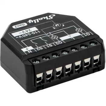 Shelly 2PM Gen3 interruptor inteligente 2P preto