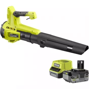 Soprador de folhas sem fio ONE+ RY18BLB-140, 18 Volts, soprador de folhas verde/preto, bateria de iões de lítio 4,0 Ah
