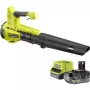 Soprador de folhas sem fio ONE+ RY18BLB-140, 18 Volts, soprador de folhas verde/preto, bateria de iões de lítio 4,0 Ah