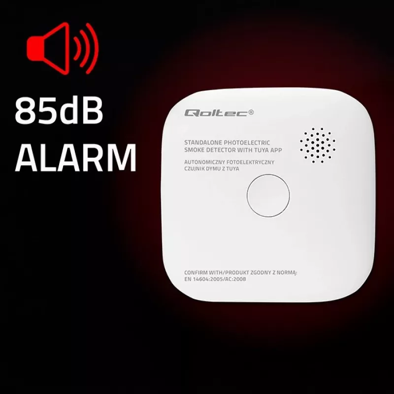 Detetor de fumo com pilha Tuya WiFi LED