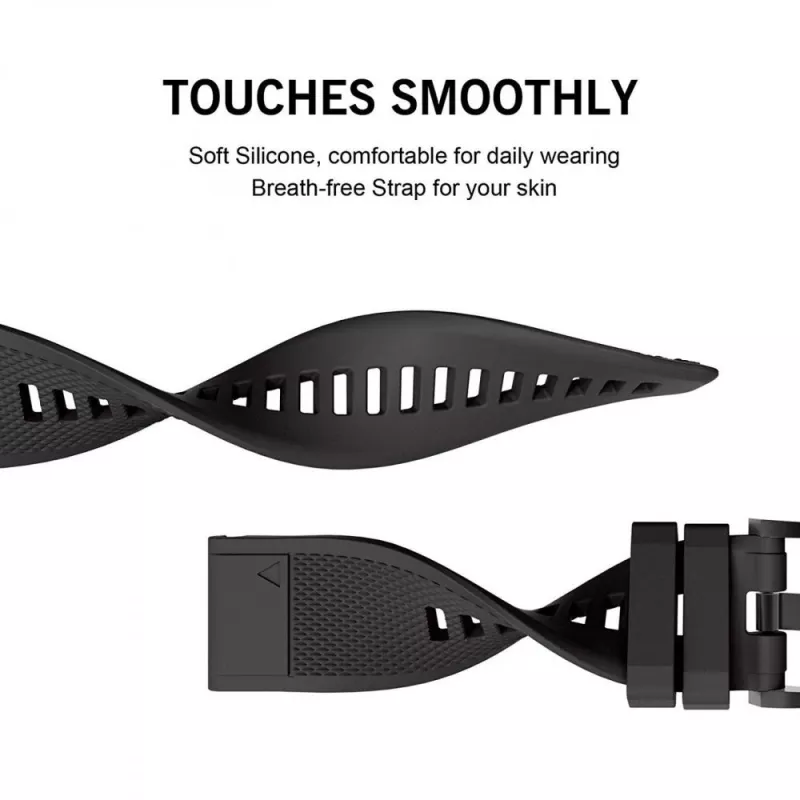 Pulseira Tech-Protect para Garmin Fenix Série — compatível com Fenix 3, 5X, 3HR, 5X Plus, 6X, 6X Pro, 7X — preta