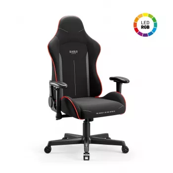 Cadeira de gaming Diablo X-Starter preta LED — cadeira de gaming Diablo X-Starter com iluminação LED integrada