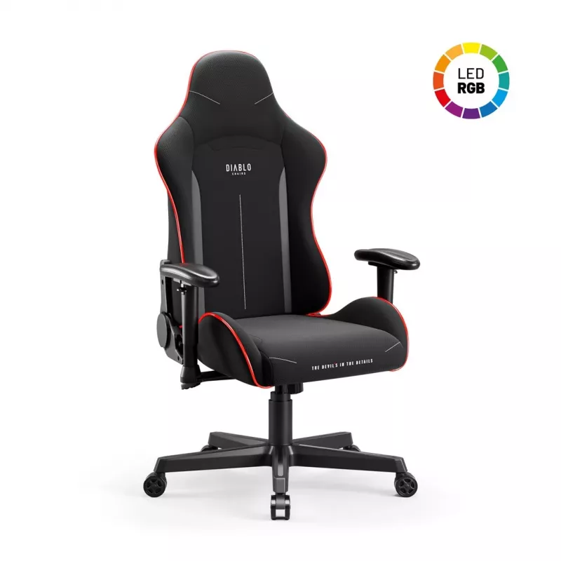 Cadeira de gaming Diablo X-Starter preta LED — cadeira de gaming Diablo X-Starter com iluminação LED integrada