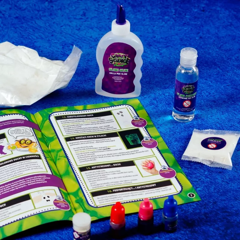 Kit de construção científica Liscianigiochi Crazy Science Slime no escuro 304-PL89239 — conjunto de experiências com slime que brilha no escuro
