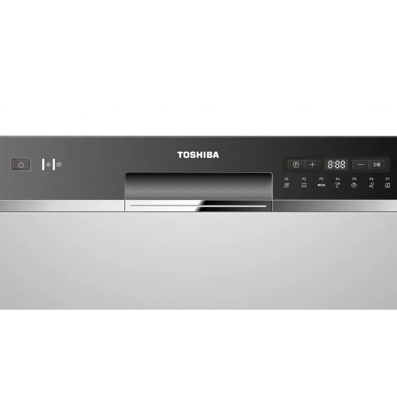 Máquina de lavar louça de encastrar Toshiba DW-08T2EE(S)-PL — 8 serviços, classe de eficiência energética F, 49 dB, 55×59×50 mm
