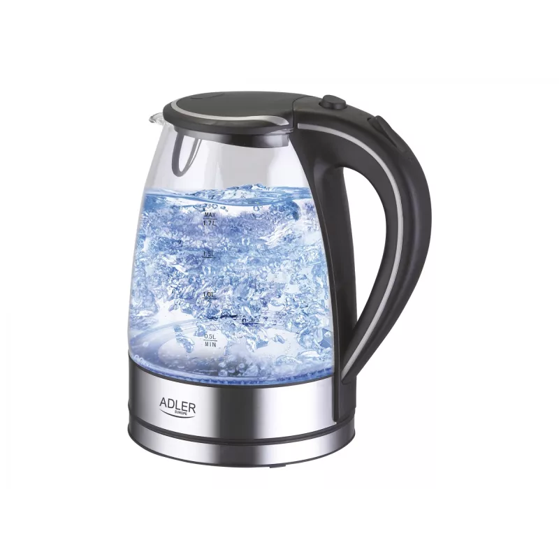 Chaleira elétrica Adler AD 1225 1,7 L preto, aço inoxidável, transparente 2200 W