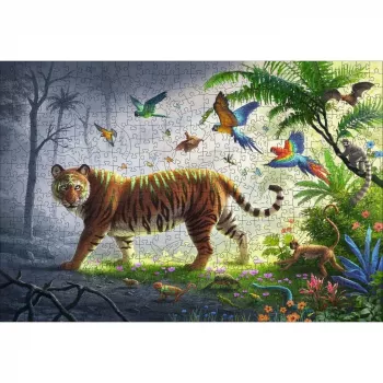 Puzzle de madeira Tigre na selva (505 peças)