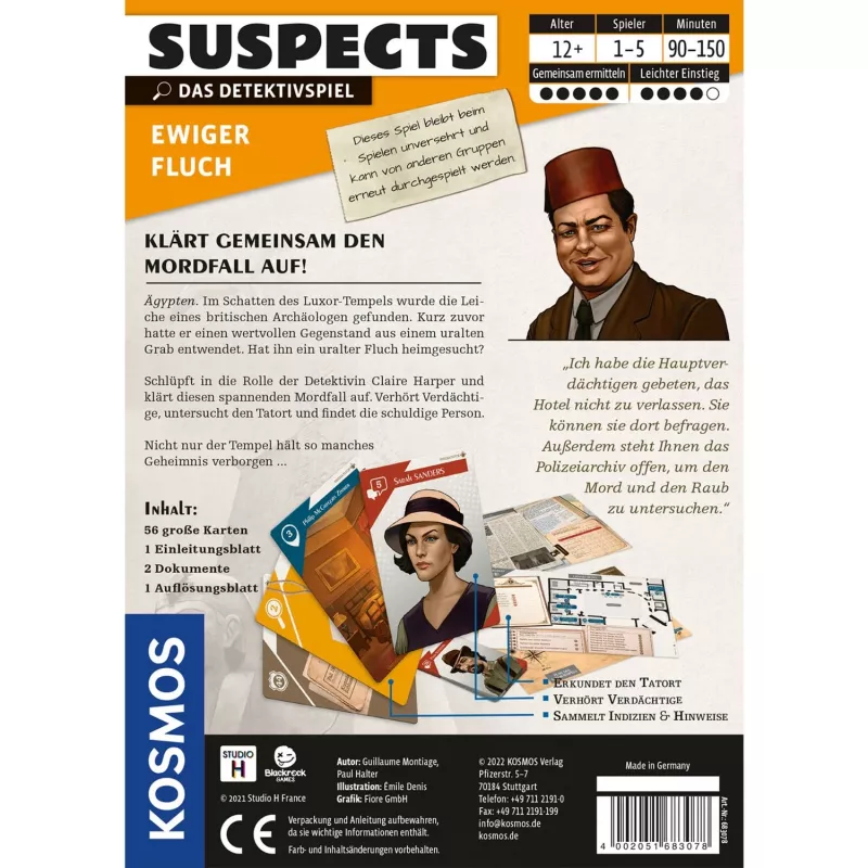 Suspects: Eternal Curse, jogo de cartas