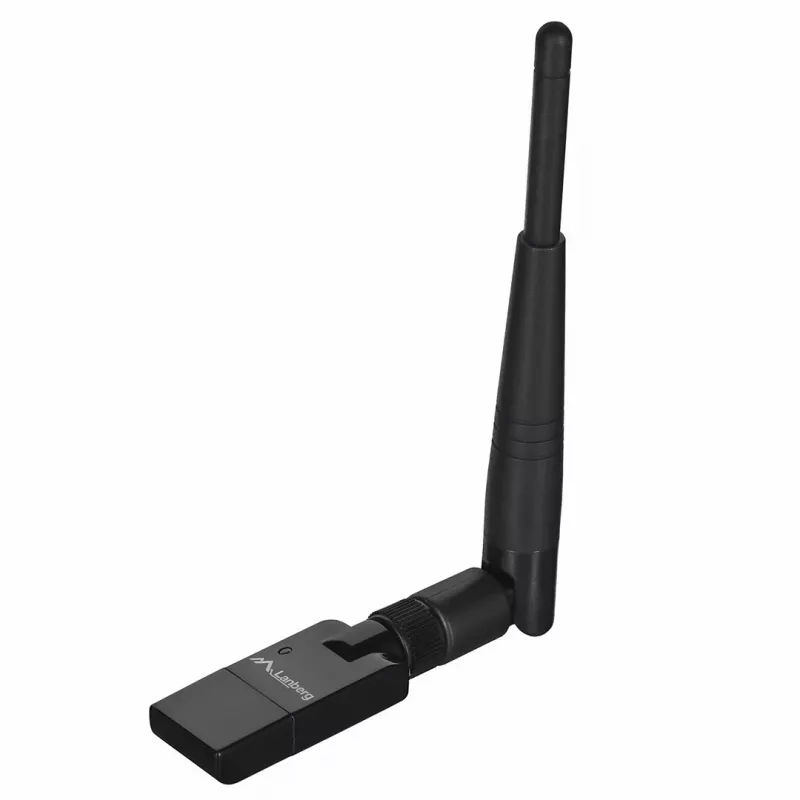 Lanberg NC-0150-WE adaptador WiFi USB Mini N150, 150 Mbit/s, 1 antena externa, preto