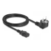 Cabo de alimentação DELOCK 81567 CEE 7/7 (macho) 90° para IEC C13, 2 m, 3x1,00 mm