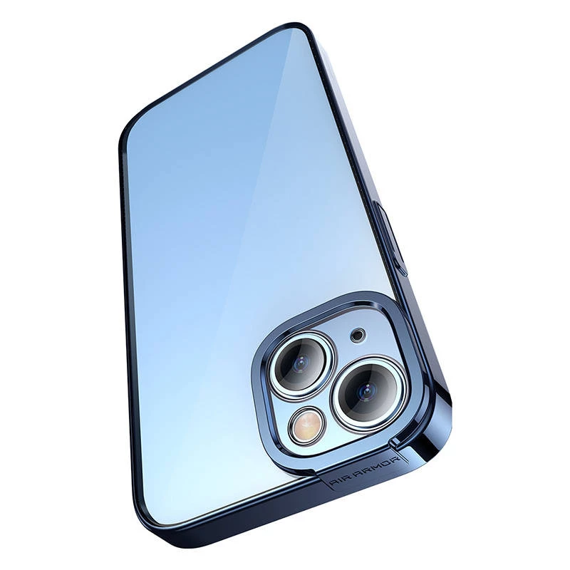 Conjunto de capa protetora e vidro temperado Baseus para iPhone 14 Plus – brilhante transparente azul