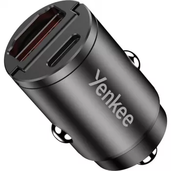 Carregador de automóvel YENKEE CAR 02 Power Delivery 30W com conectores USB-A e USB-C