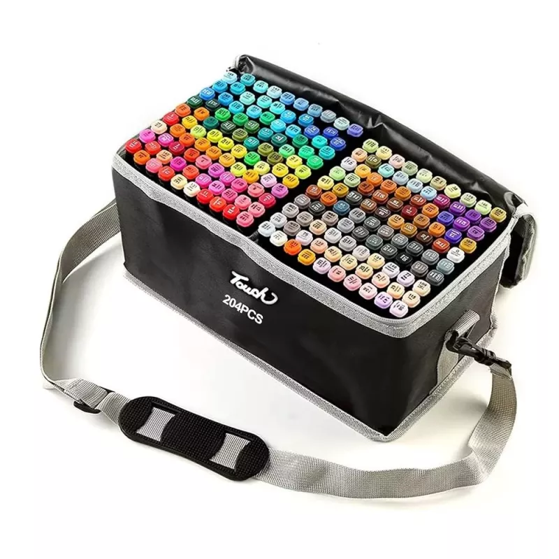 Conjunto de marcadores Extralink MARKERY 204 unidades — conjunto de marcadores à base de álcool, várias cores, 204 unidades