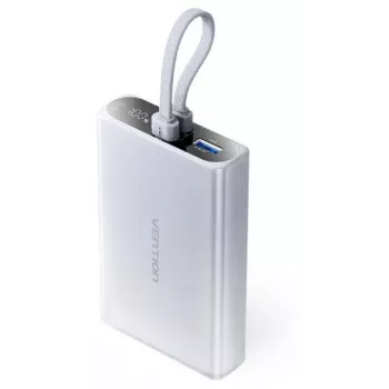 Powerbank Vention FHZM0 10000 mAh, 3,85 V, USB-A + USB-C, saída 3 A, cinzento