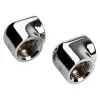 Adaptador Bitspower Touchaqua 90 graus G1/4 polegadas fêmea para G1/4 polegadas fêmea – pack de 2, prateado