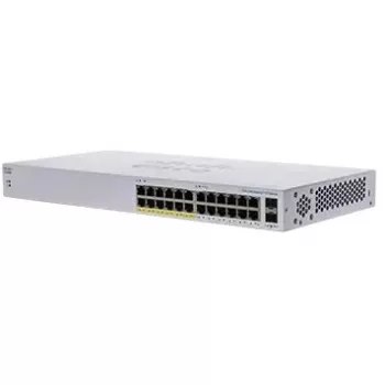 Cisco Business 110 Series 110-24PP - Switch - não gerido - 12 x 10/100/1000 (PoE) + 12 x 10/100/1000 + 2 x Combo Gigabit-SFP - Desktop, montagem em rack, montagem na parede - PoE (100