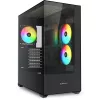 Caixa Sharkoon SK6 ARGB Tower ATX preto – caixa Mid-Tower ATX com iluminação ARGB e janela lateral em vidro temperado