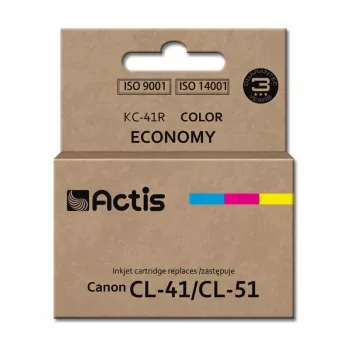 Tinteiro compatível ACTIS KC-41R — ciano, magenta, amarelo, à base de corante, capacidade standard, compatível com Canon CL-41/CL-51