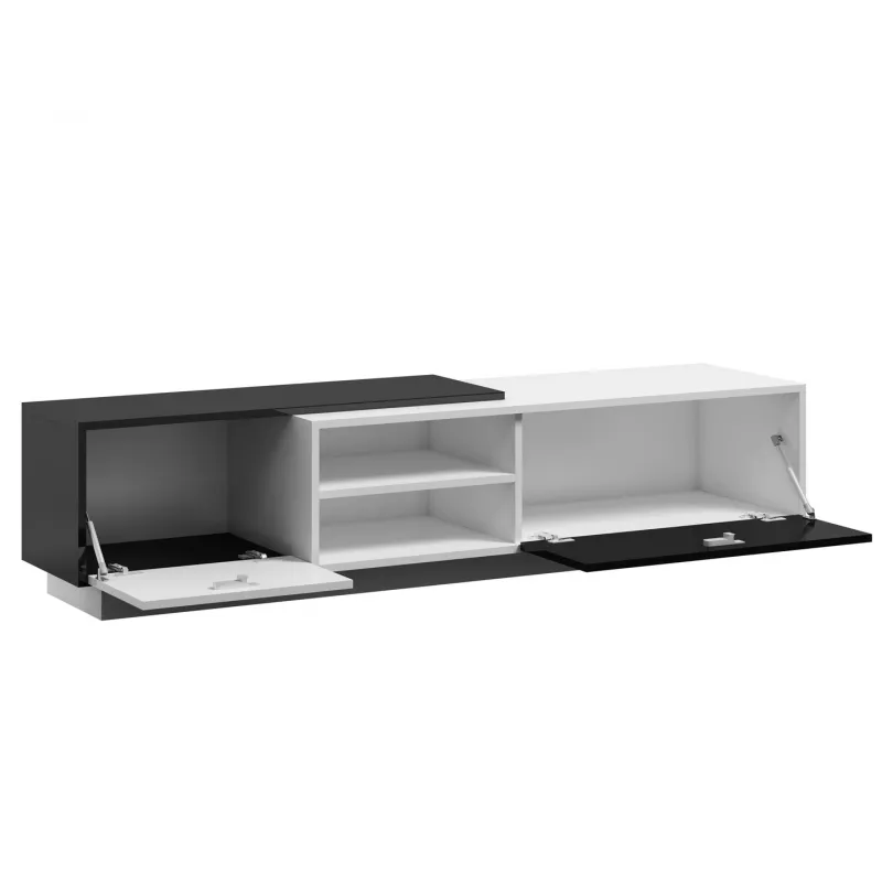 Móvel de TV Cama SIGMA1 180 branco/preto brilhante