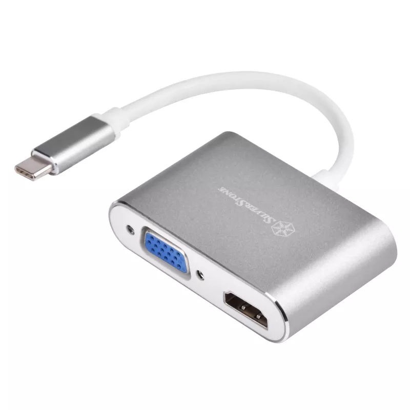 Adaptador de vídeo externo SILVERSTONE EP16 USB-C 3.1 com saídas HDMI e VGA