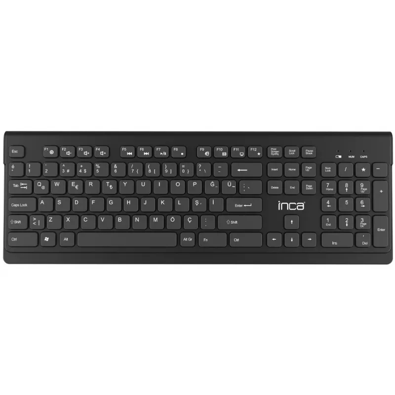 Teclado e rato Inca IWS-519 incluído Office RF Wireless QWERTY turco preto