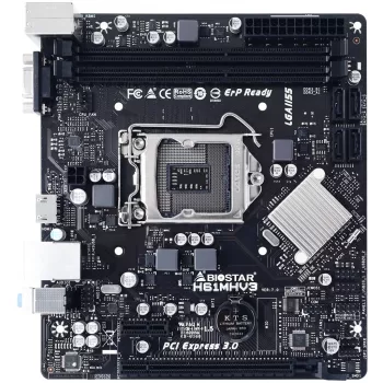 Motherboard BIOSTAR H61MHV3 micro ATX, chipset Intel H61, LGA 1155, DDR3, 2x DIMM, 4x SATA II, HDMI, VGA