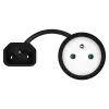 Savio CL-180 Cabo adaptador de alimentação IEC C14 para CEE 7/5, 15 cm