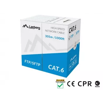 Cabo de rede Lanberg LCS6-11CU-0305-S cinzento 305 m Cat6 SF/UTP (S-FTP)