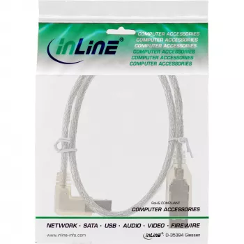 Cabo USB Microconnect USBAB5ANGLED-L USB 2.0 5 m USB A USB B branco