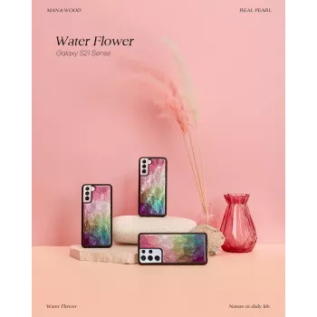 Capa para smartphone iKins para Samsung Galaxy S21+ — design flores aquáticas, preto