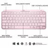 Teclado Logitech MX Keys Mini Minimalist Wireless Illuminated - ROSE - CENTRAL (DE)