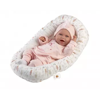 Boneca bebé Llorens Mimi Baby 42 cm — rosto realista, ri, corpo macio