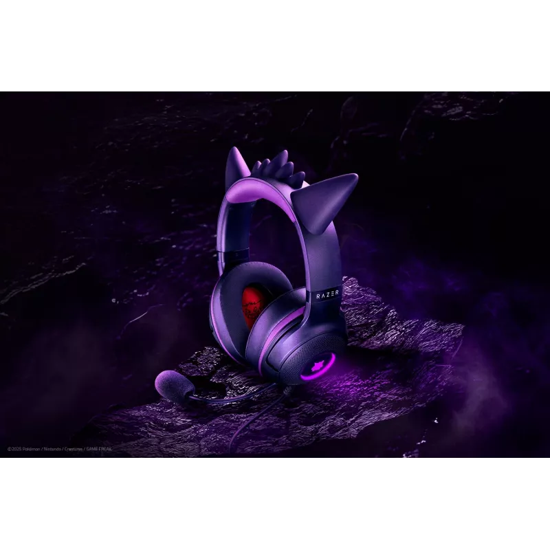 Razer Kraken Kitty V2 - Pokemon Gengar Ed. Headset com fio arco de cabeça Gaming USB Type-A Rosa