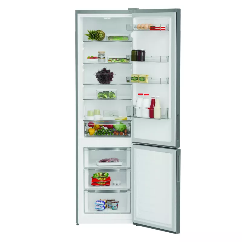 INDESIT INKS 1401 S4E | Classe de eficiência energética E | Independente | Combinado frigorífico-congelador | Altura 202,5 cm | Capacidade útil do frigorífico 266 l | Capacidade útil do congelador 120 l | 38 dB | Prateado