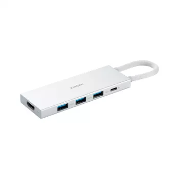 Hub USB Xiaomi XMDS05YM 5 em 1 Type-C USB 3.2 Gen 1 branco